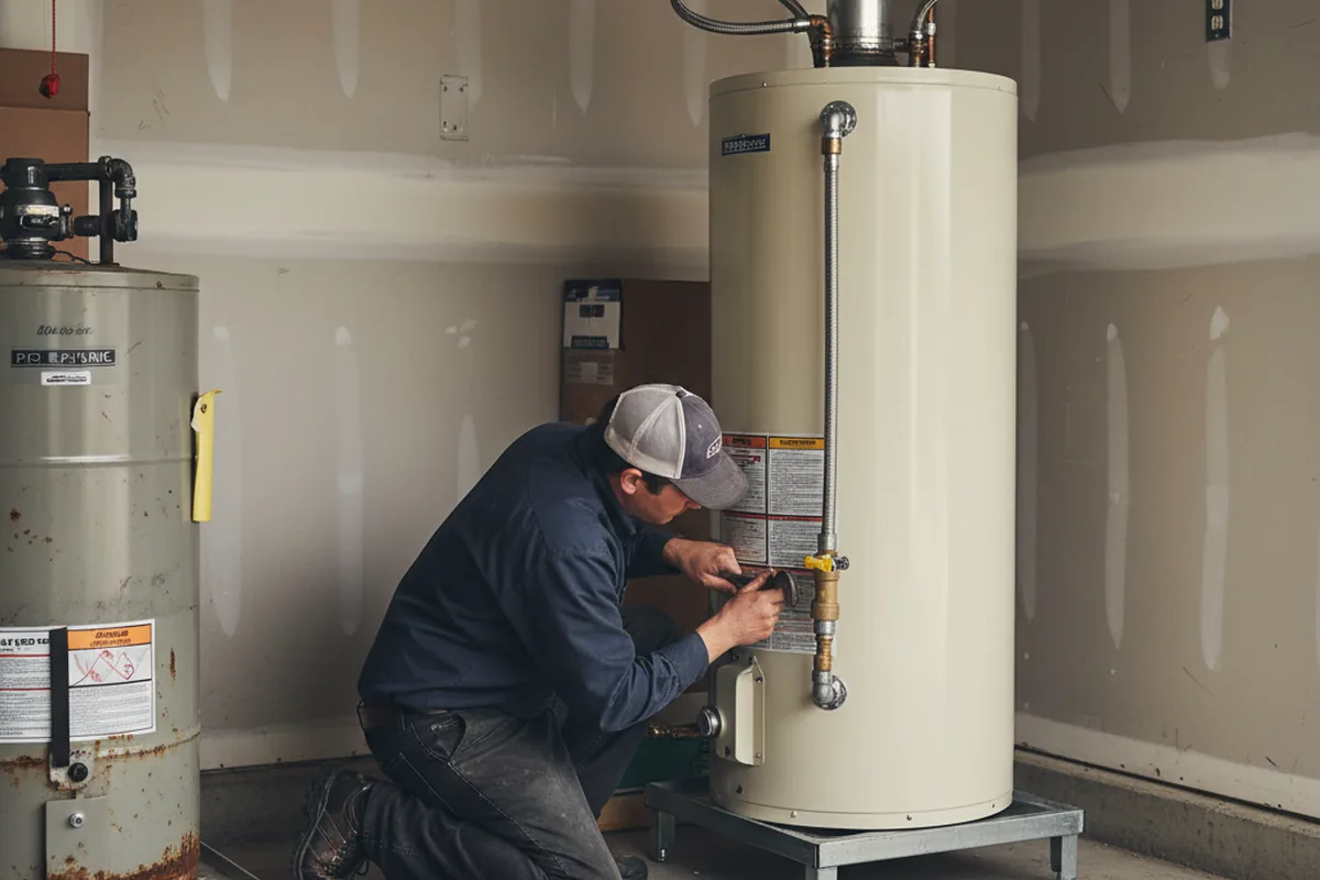 Water heater and shutoff valve replacement in Cantrall